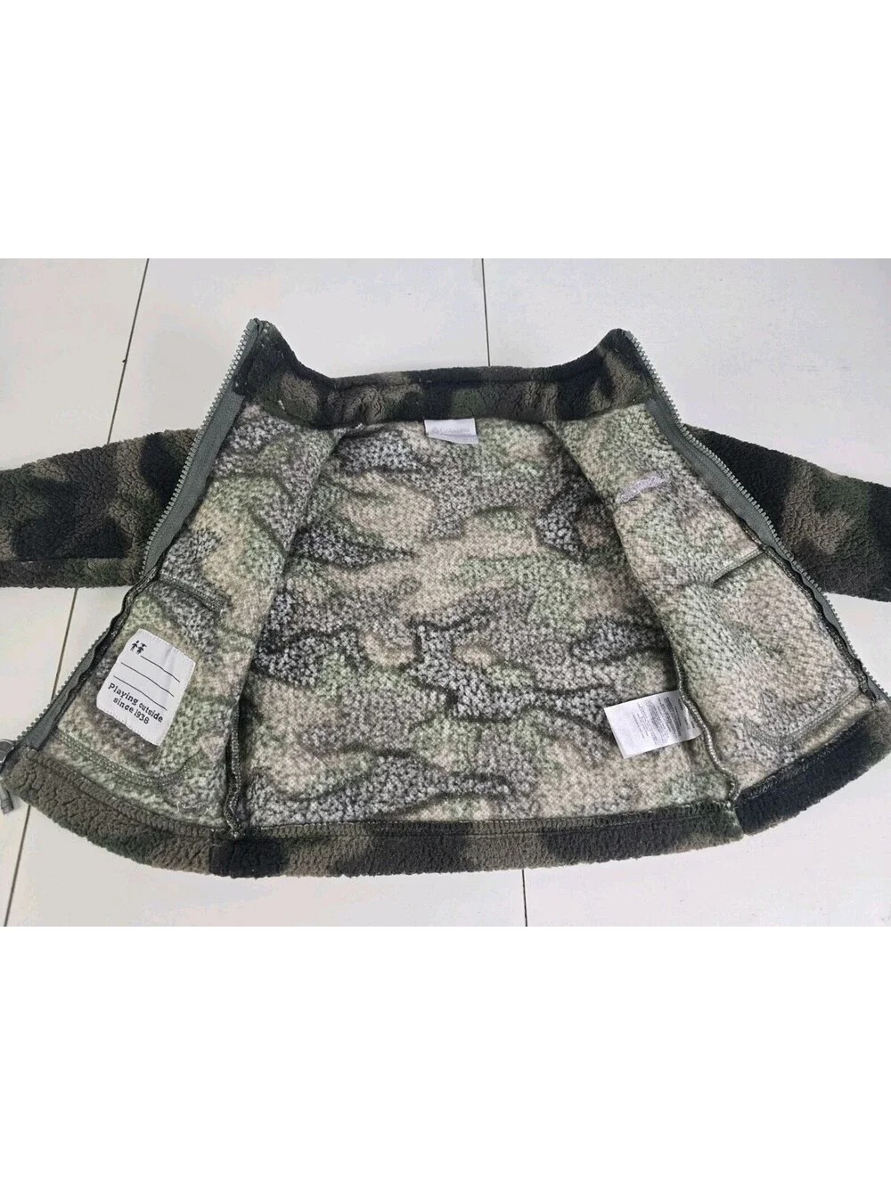 Columbia Boys 2T Rugged Ridge II Printed Sherpa Full Zip, Black Mod Camo Jacket